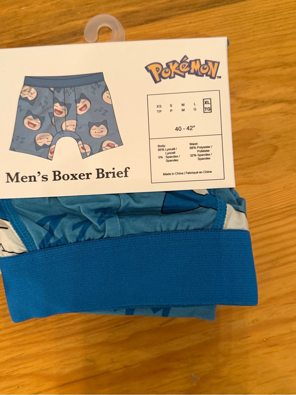 Pokémon Men’s Boxer Briefs - Blue XL 40-42 Snorlax